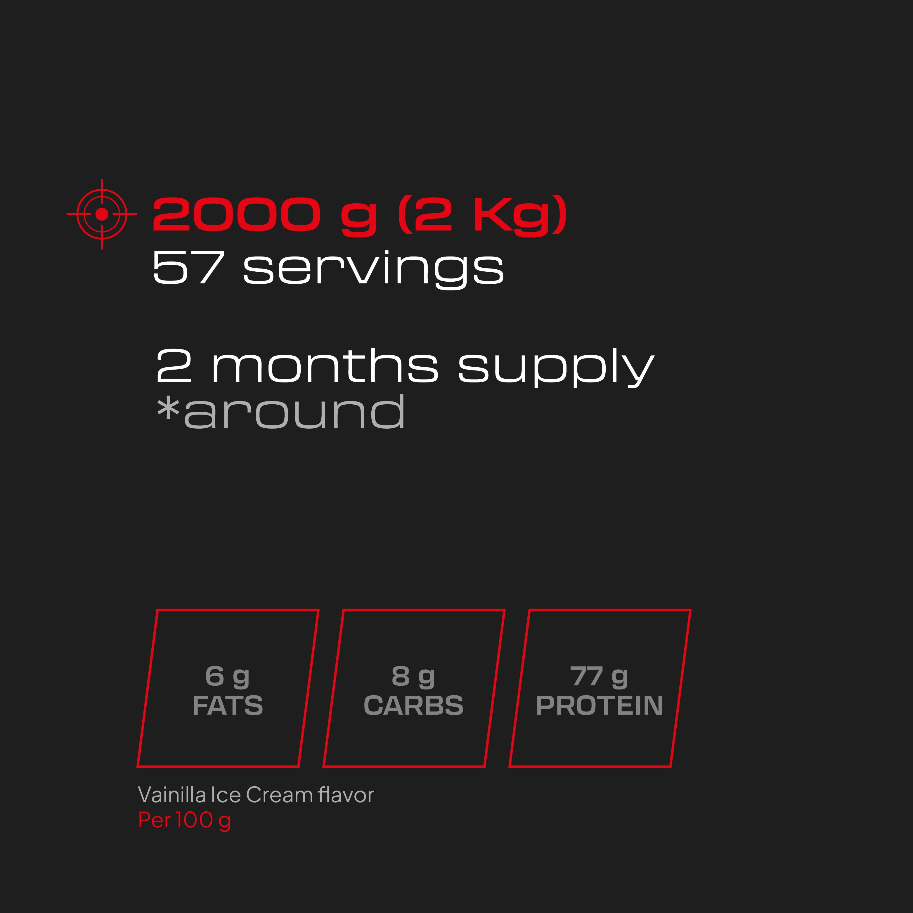 Whey Pro Concentrate - 2 Kg - Vanilla Ice Cream