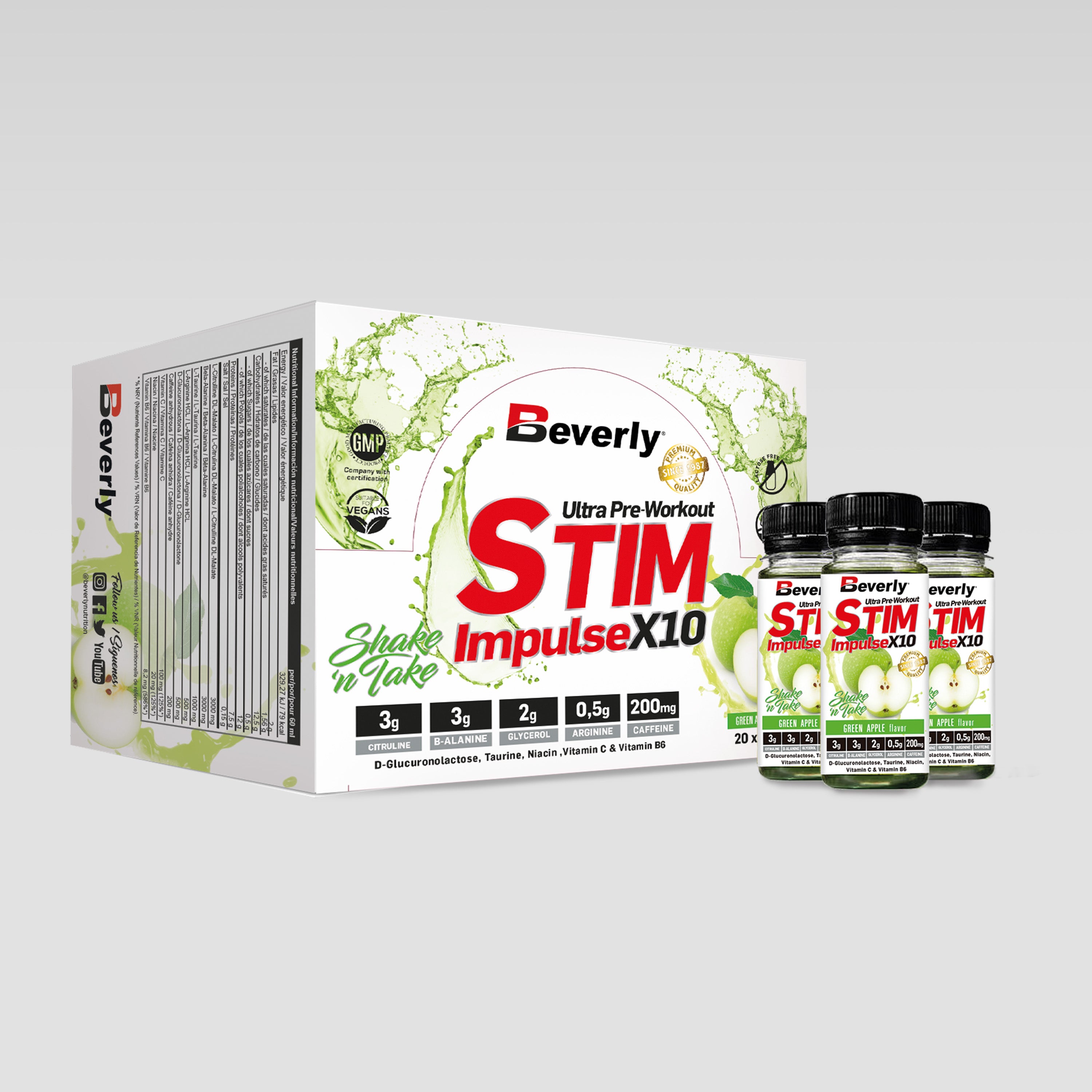 Pré-entraînement STIM Impulse - 10 ampoules - 60 ml - Pomme