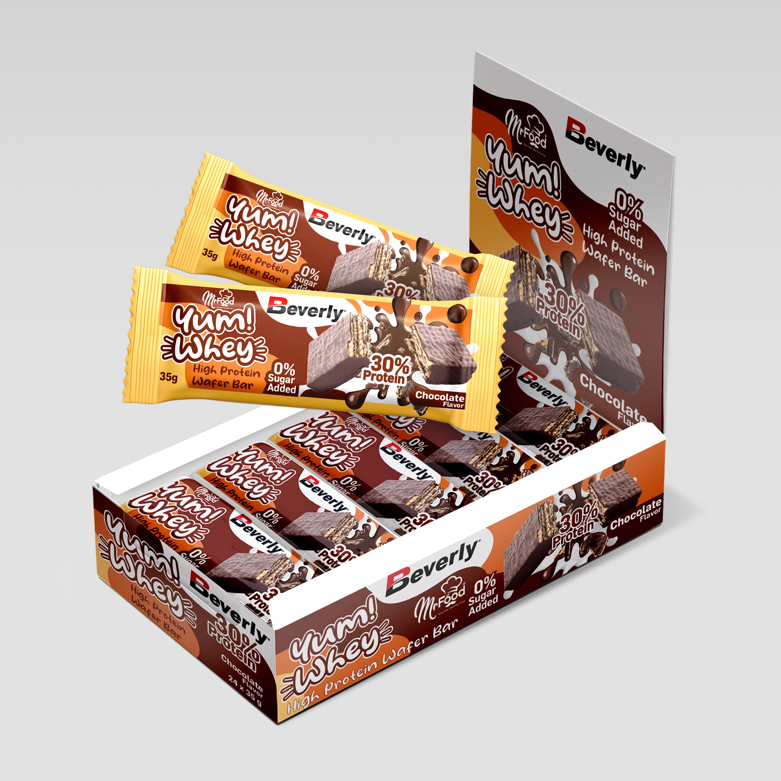 Yum Whey Waffer Bar - 24 unités - Chocolat