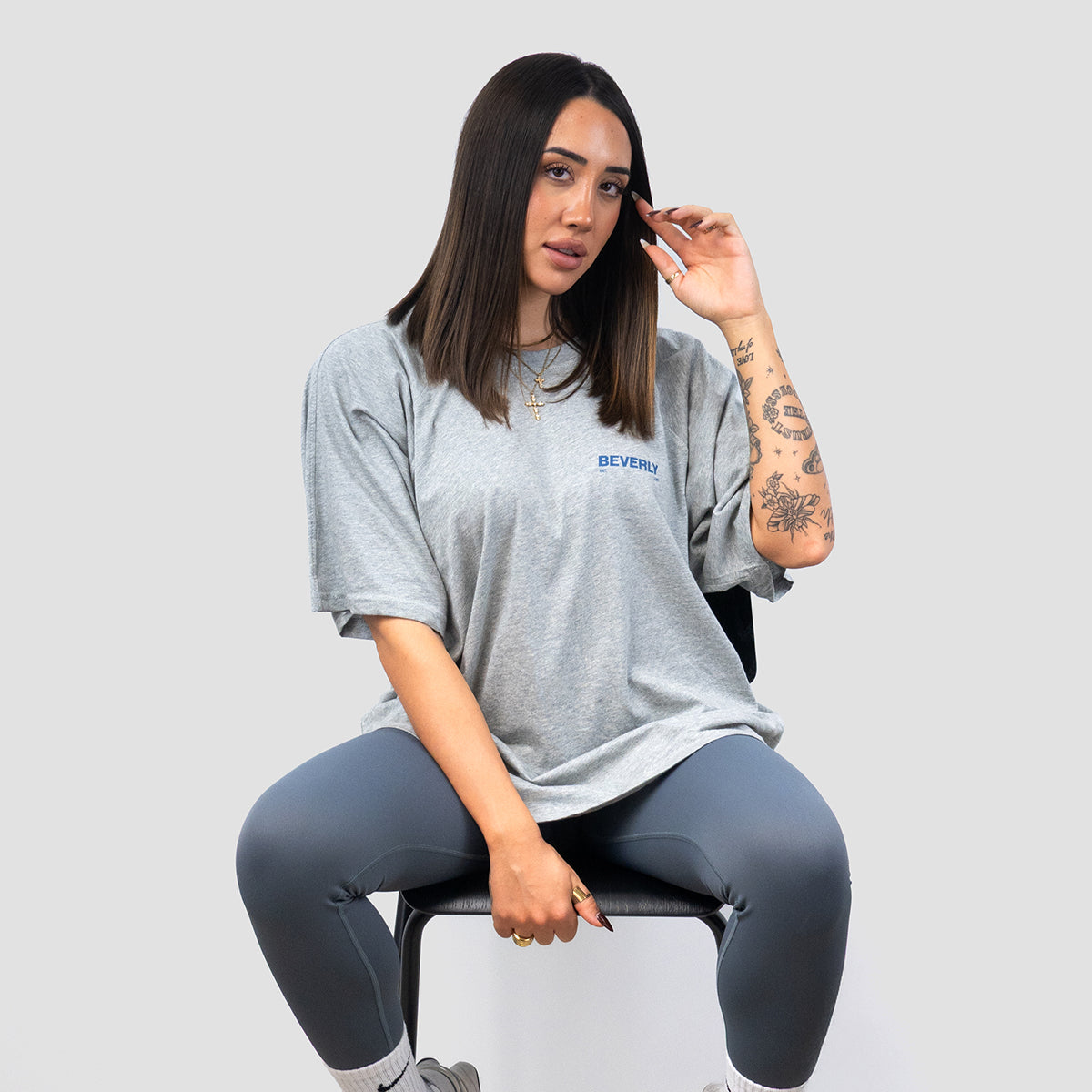 T-shirt oversize - Les résultats comptent plus que les promesses - Gris foncé