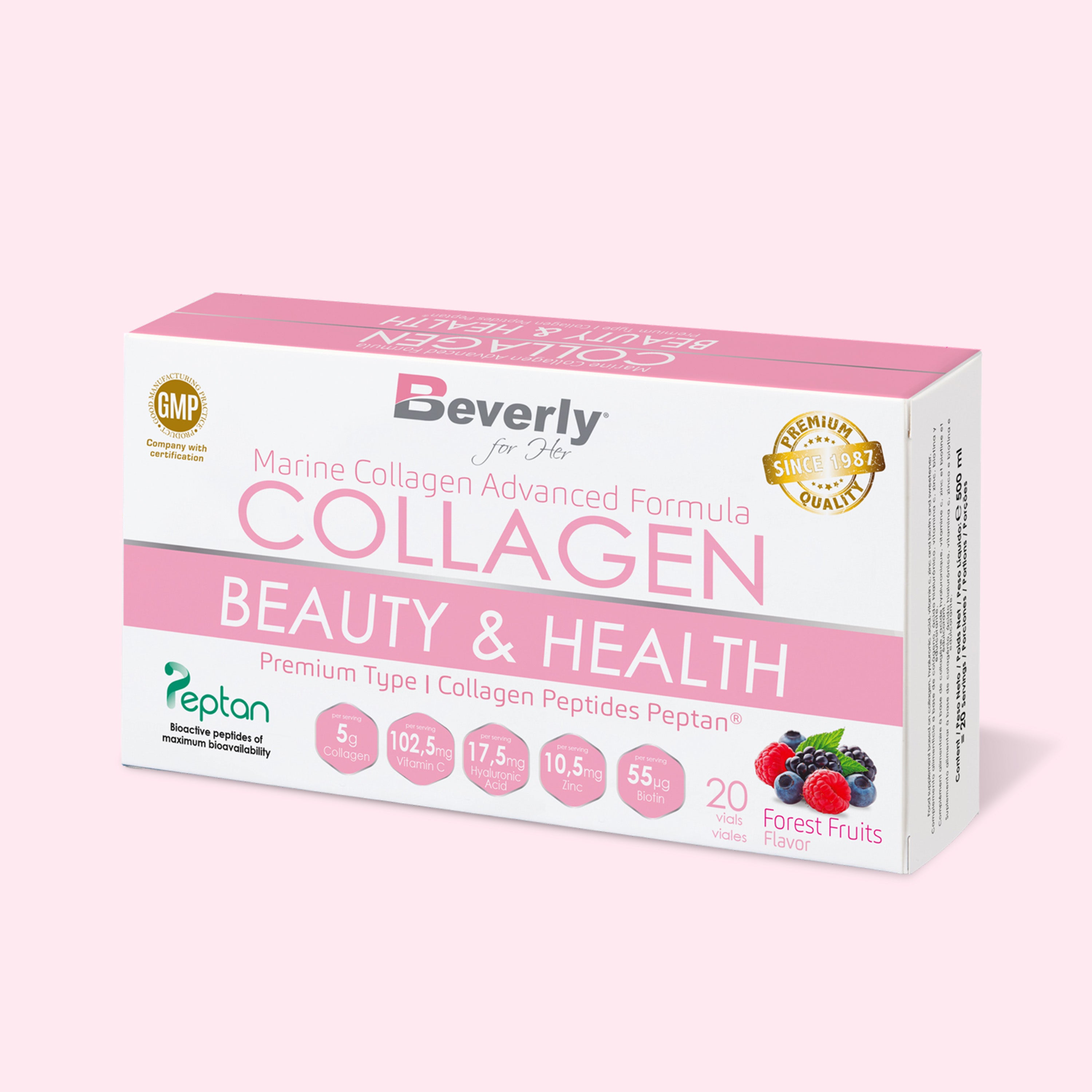 Collagène pour elle + Biotine, vitamine C et acide hyaluronique - Fruits des bois - 20 ampoules