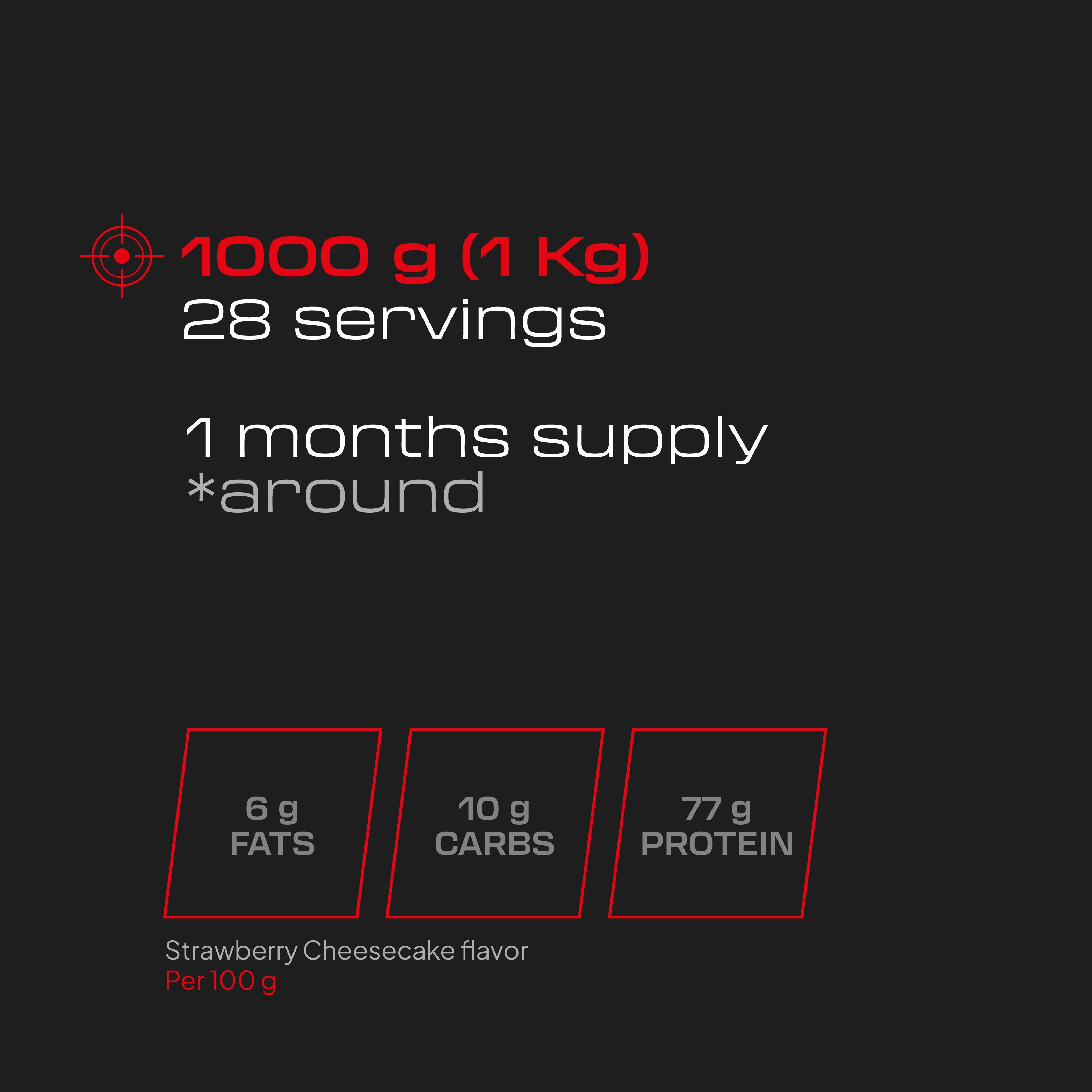 Whey Pro Concentrate - 1 Kg - Strawberry Cheesecake