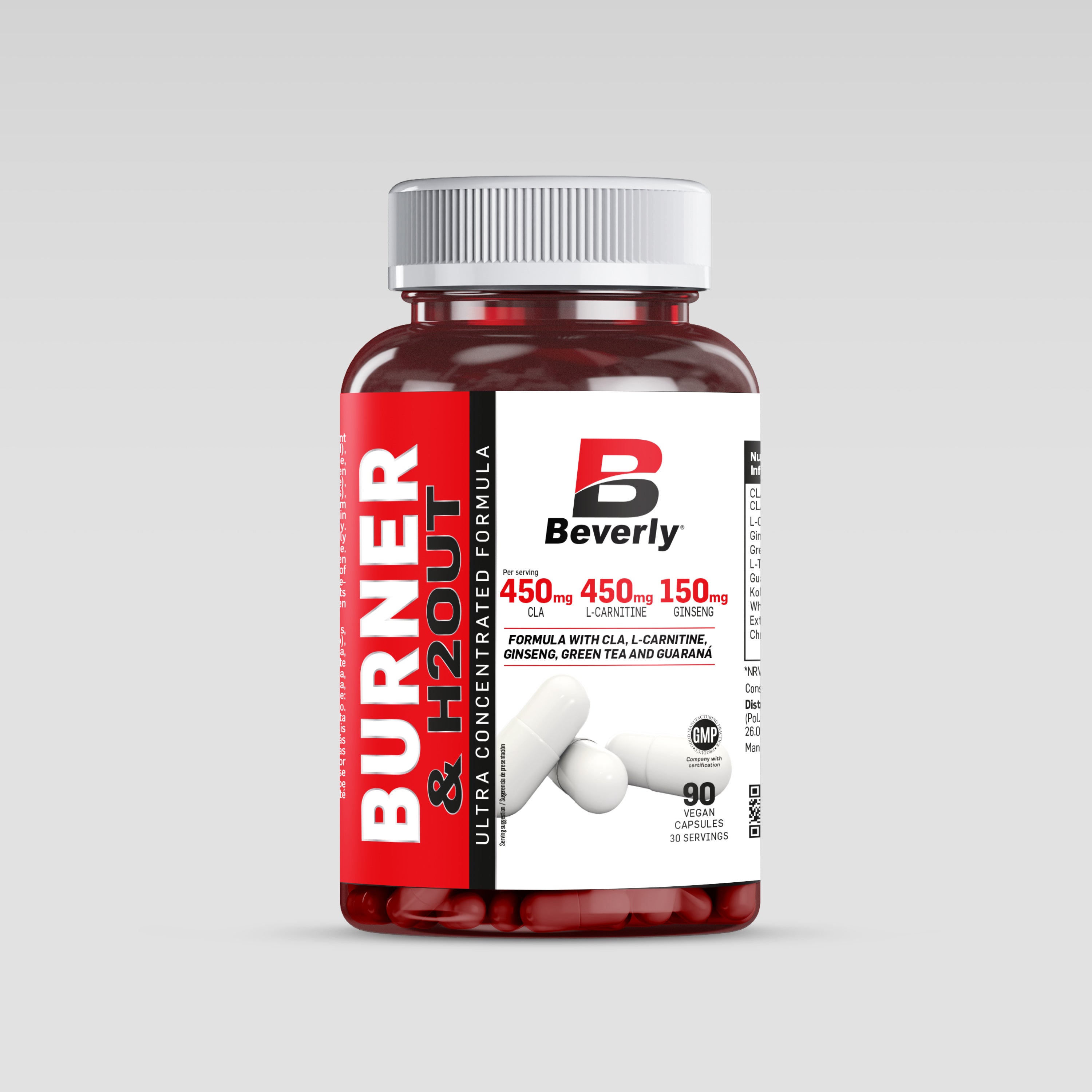 Burner &amp; H2OUT - Natural Fat Burner and Diuretic - 90 Caplets - 30 Servings