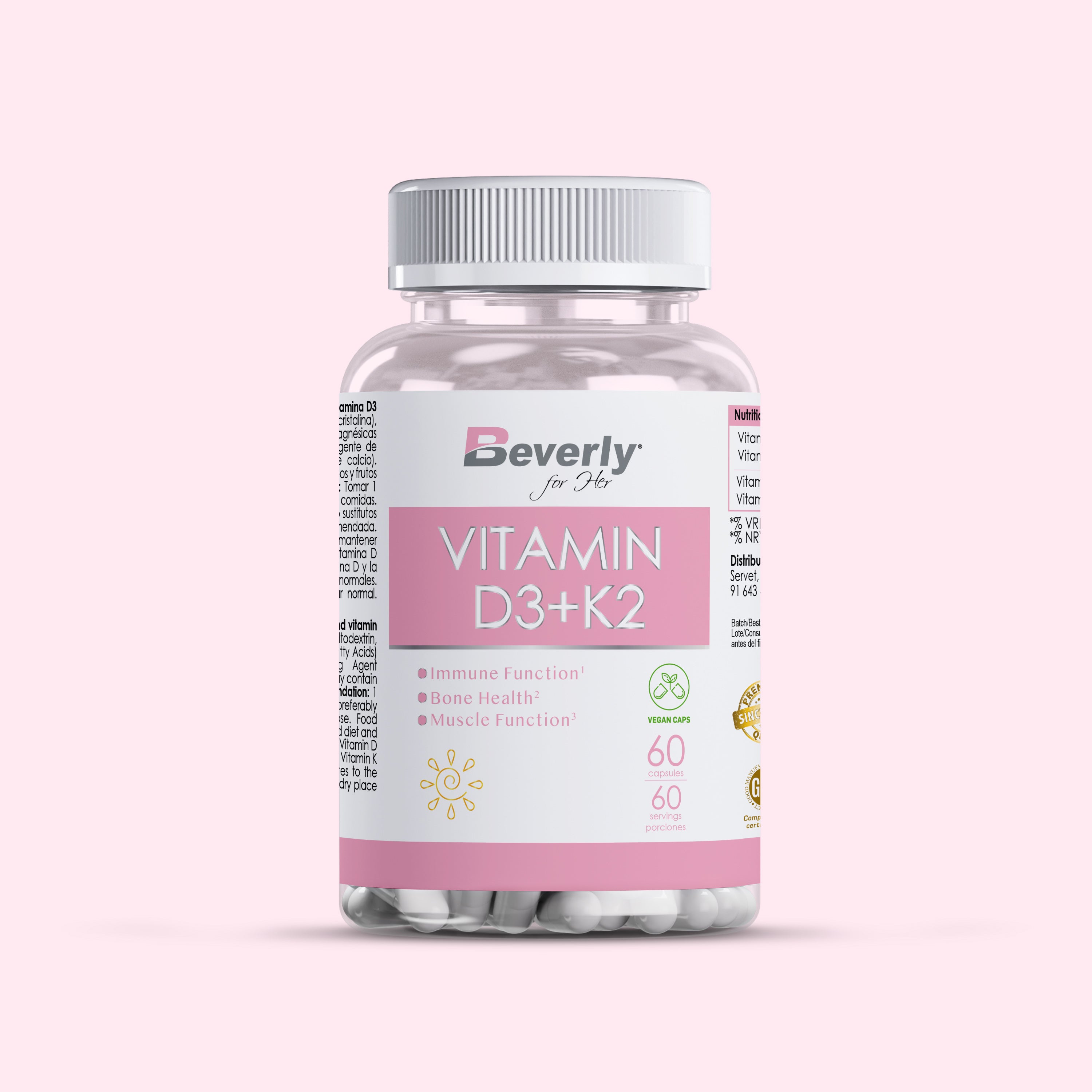 Vitamin D3 + K2 For Her - 60 Caps - 60 Servings