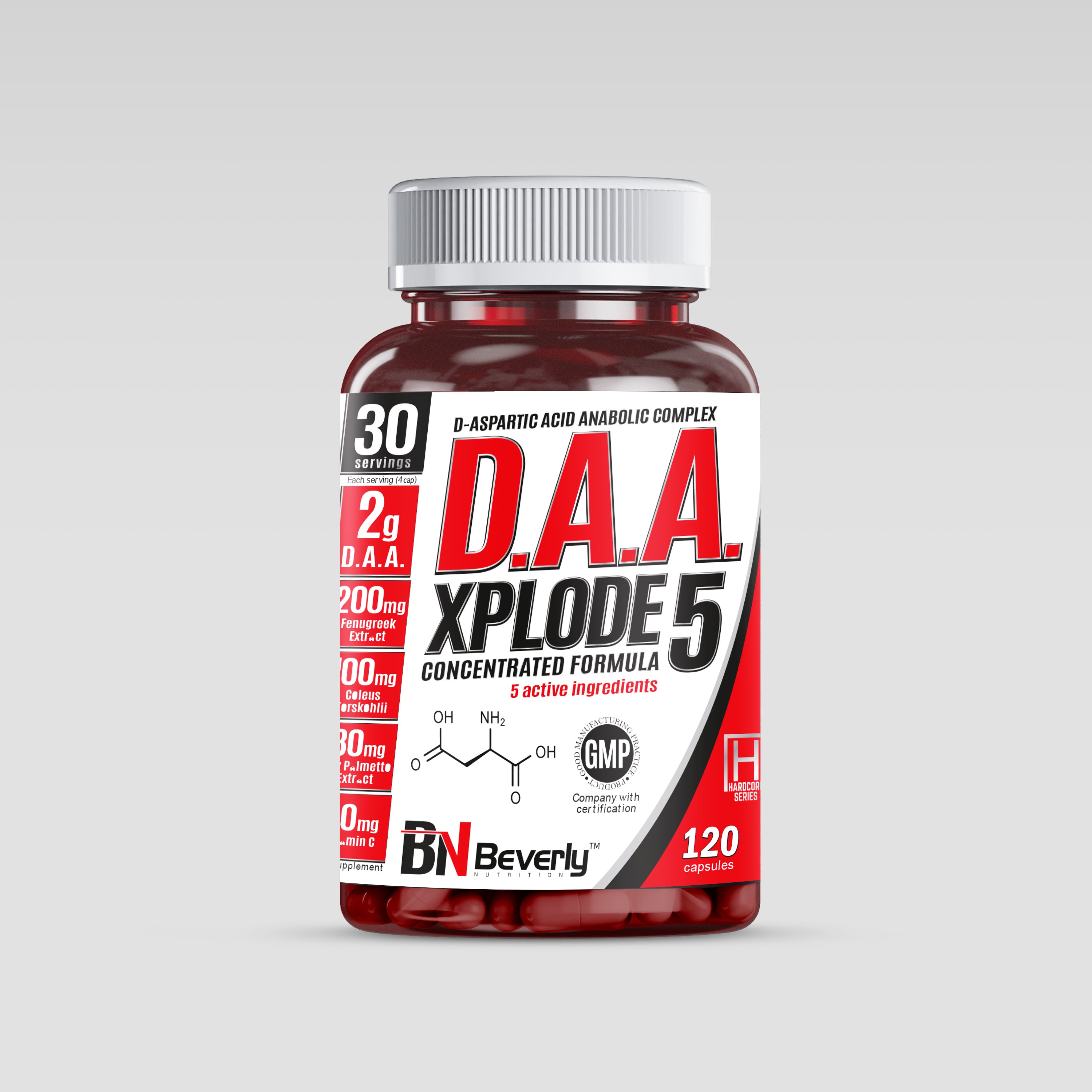 DAA - D-Aspartic Acid - 120 Caplets - 30 Servings