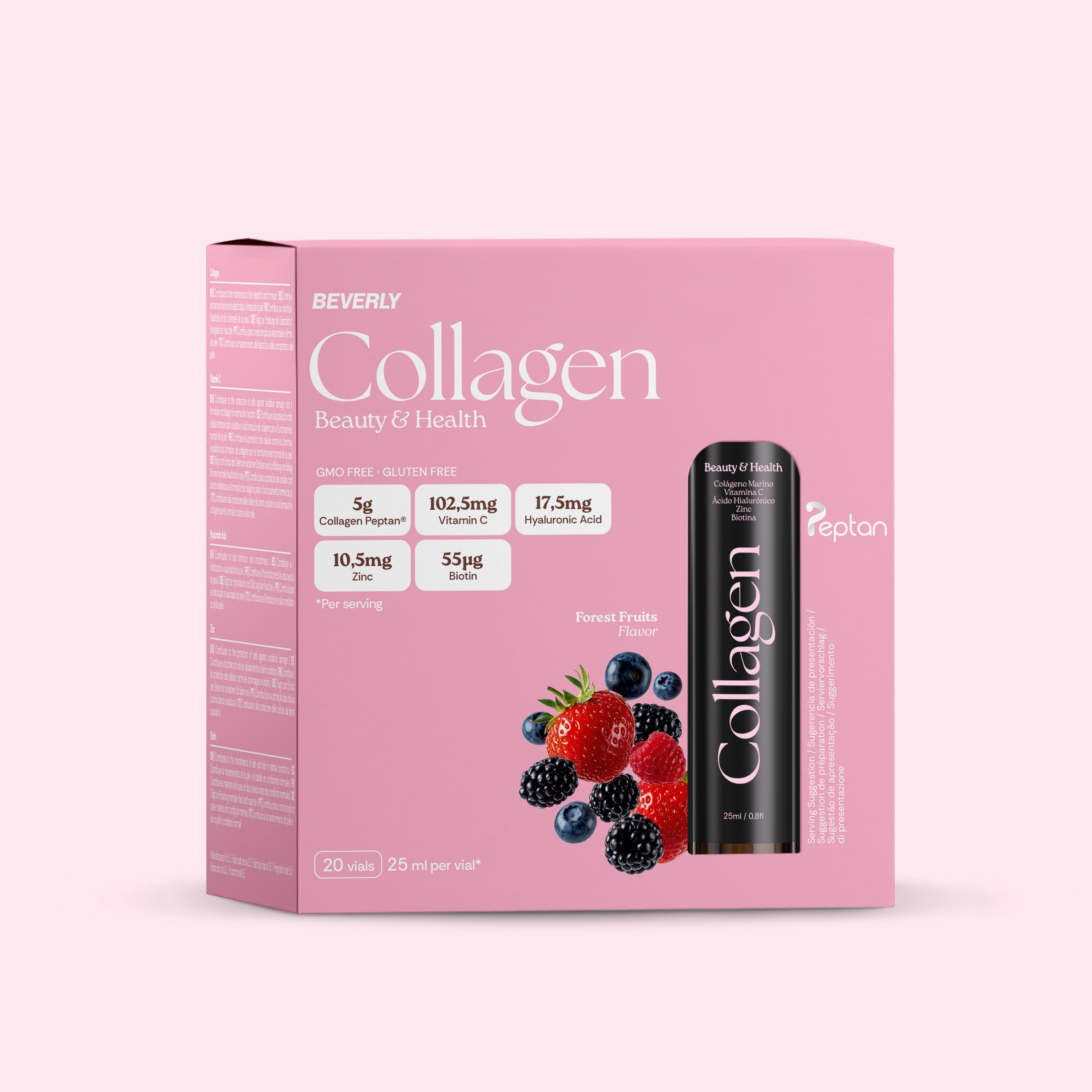 Collagen For Her + Biotina, Vitamina C y Ácido hialurónico - Frutos del bosque - 20 Viales
