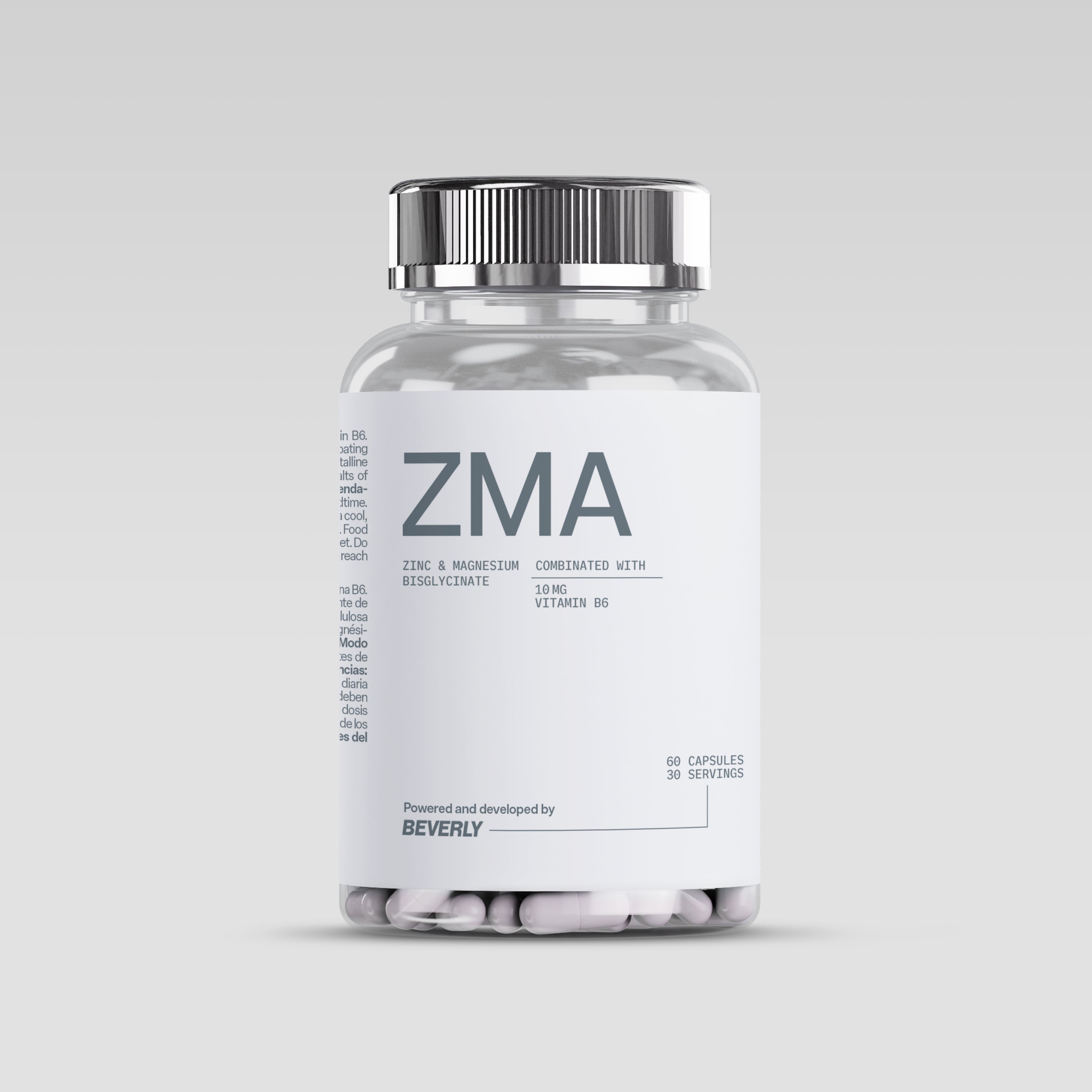 ZMA - Zinc y Bisglicinato de Magnesio + Vitamina B6 - 60 Caps - 30 Servicios