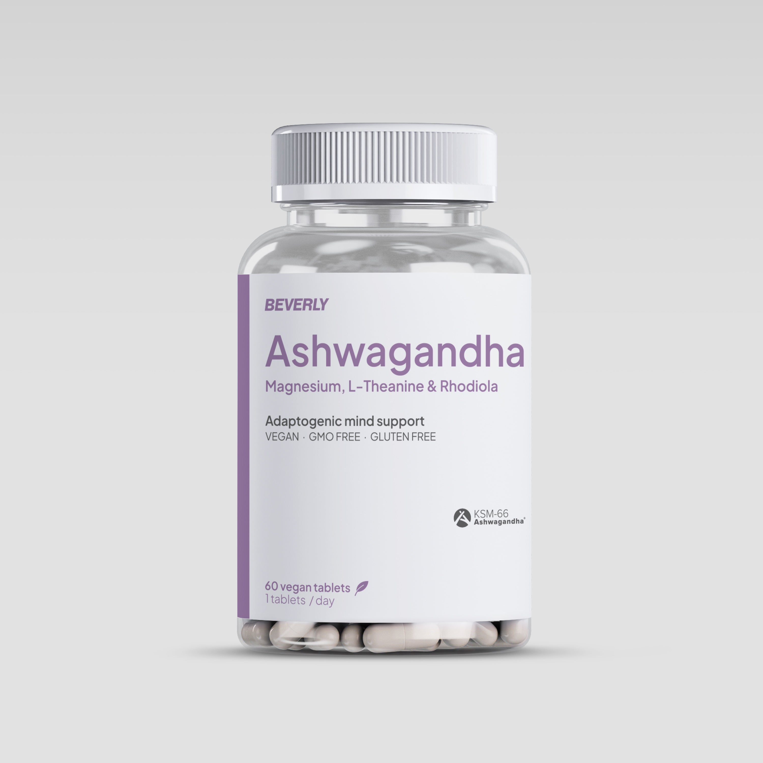 Ashwagandha KSM-66 + Magnesium, L-Theanine &amp; Rhodiola - 60 Caps