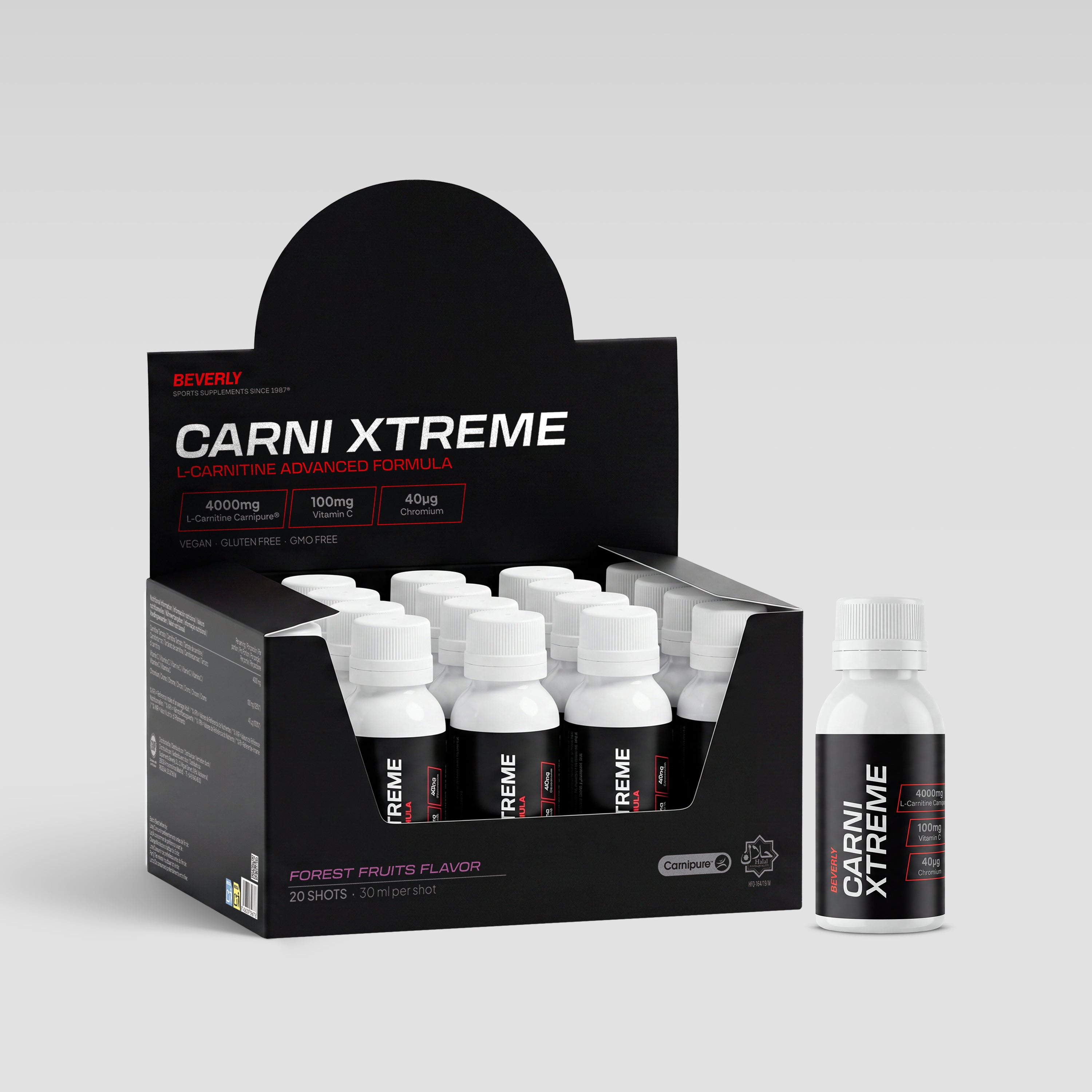 Carni Xtreme 4000 - Carnitina líquida Carnipure® - 20 viales - Frutos rojos